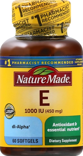 [BRSWK2QMAIMWCCA3] Nature Made Vitamin E 450 mg (1000 IU) dl-Alpha Softgels, 60 Počet pre antioxidačné podporu (Backaging May Vary)