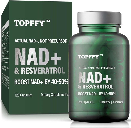 [BRSROHARO4CRGCDO] NAD+ Supplement, NAD+&Resveratrol Supplement for Max Absorption for Support Cellular Energy, Aging Defense, 120 Softgels