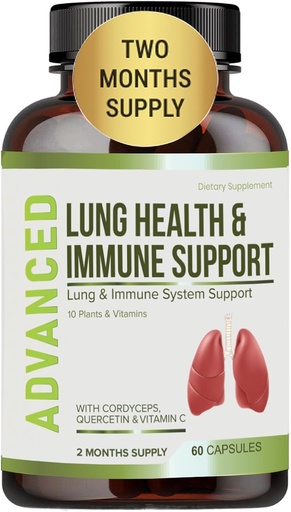 [BRSRMAAHA4PQA337] Lung Health & Immune Support Supplement - Lung Cleanse and Detox With Immunity Vitamins For Better Lungs, Immune Defense, Clear Lungs & Deep Breathing Including Quercetin & Cordyceps. İki Ay Supply