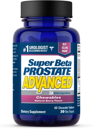 [BRSWYBLQCN6A23TJ] SUPER BETA PROSTAE 高级厨师——男子健康前列腺支助补编(60 Chews,1-Bottle)