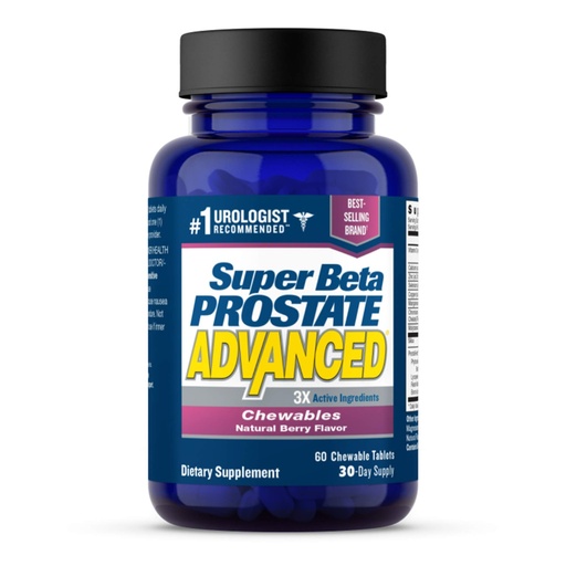 [BRSWYBLQCN6A23TJ] SUPER BETA PROSTATE Advanced Chewables - Prostate Support Supplement for Men's Health (60 Chews, 1-Bottle)