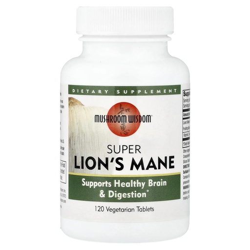 [BRSWIYTYOZYRGDQV] Mushroom Wisdom Super Extract, Lion's Mane, 120 Count