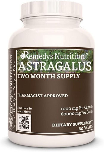 [BRSWYFQ5OAAREYLD] Astragalus Remedy's Nutrition MEGA Strength 1,000 mg per Capsule/60,000 mg per Bottle Vegan VCaps