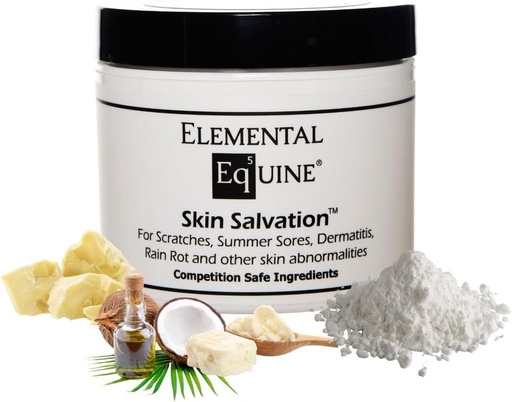 [BRSROYA6BB7GY33P] Elemental Equine Skin Salvation 4oz for Horses - Combats Scratches, Mud Fever, Summer Sores, Dermatitis, Summer Crud, Cannon Bone Gunk and Similar Skin Issues in Horses