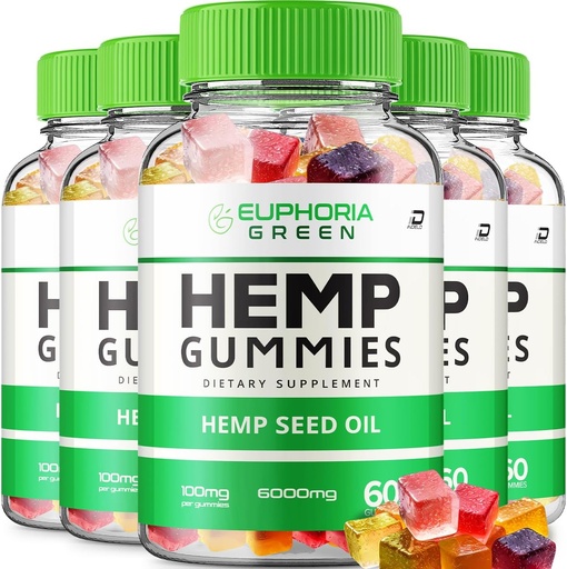 [BRSRAYIPAQNWK2TA] Euphoria Green Hemp Gummies - dengan Extract Semp EphoriaGreen Hemp Cummies Herbal, Kesehatan dan Wellness, All Natural Euphoria Green Gummy (5 Pack - 300 Gummy)