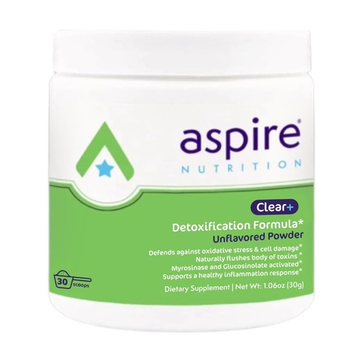 [BRSRAYADCJ5AOD3J] Aspire Nutrition Clear+ Detoxification 30 Days Supply Dietary Supplement Unflavored Powder