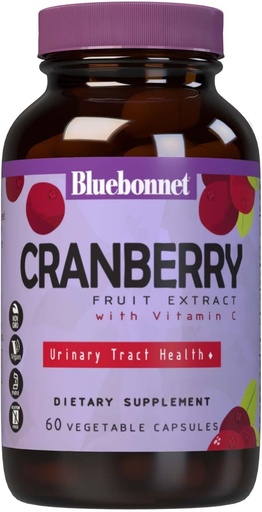 [BRSWIYT3PMDB4HDE] Bluebonnet Nutrition Cranberry Fruit Extract, Suport Tract urinar*, Non-GMO, Kosher-Certified, Vegan, Gluten-Free, Soy-Free, Dairy-Free, 60 Capsule vegetale, 60 Servings