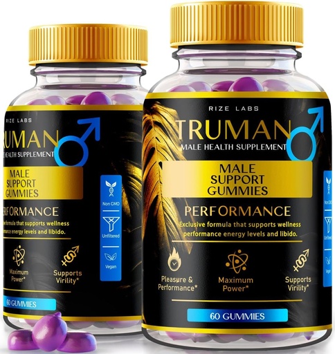 [BRSROGD5BF6BS23O] rize labs (2 Pack) Truman Gummies, Truman for Men, Truman Performance Supplement Reviews, Truman Gummy, TrumanMale Support, Tru Man All-Natural Supplement, Gomitas (120 Gummies)