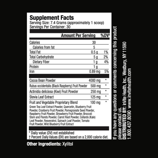 [BRSWY2QBAAMGYG3F] Invitere Helse Cocoa Hx® - Støtter sirkulasjon, energi og metabolisme - Avansert Vegansk Superfood Supplement - 30 Services(2-Pack)