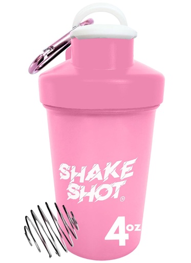 [BRSW2BQTA4IQICQ3] Pink - 4oz Mini Shaker Bottle for Pre Workout, Creatine, Small Scoop Supplements (Not for Protein) Clip & Shaker Ball