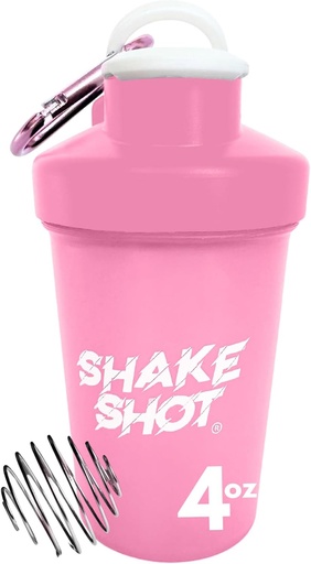 [BRSW2BQTA4IQICQ3] Rosa - 4 onças Mini Shaker garrafa para pré-treino, Creatina, Pequeno Scoop Suplementos (Não para proteínas) Clip & Shaker Ball