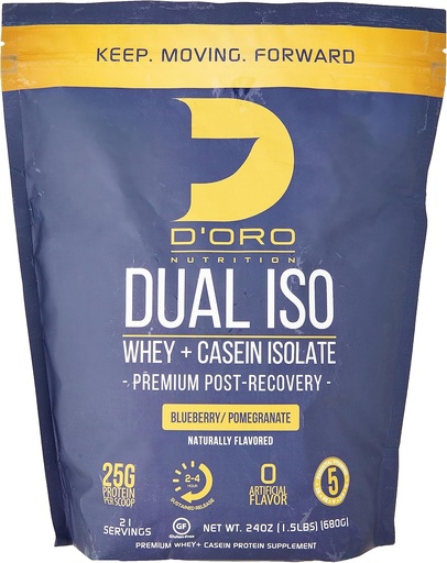 [BRSRMCQEBZ6AGDI7] Dual ISO Whey & Casein Isolate Protein Powder - Blueberry & Pomegranate Flavor - Premium Post Recovery Protein Powder - 27G of Protein Per Scoop
