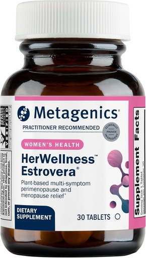[BRSWIZYHBANR4DTI] Metagenics Herhness Estrovera - All- Natural, Hormon-Free Perimenopause & Menopause Support - For Hot Flashes, Menopause Relief, Night Sweats - Gluten-Free - Vegetarian - Non-GMO - 30 Tablet