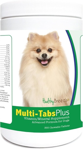 [BRSWKZINAAHQ2DLI] Healthy Breeds Pomeranian Multi-Tabs Plus Chewable Tablets 365 Count