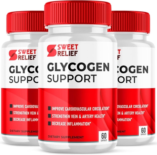 [BRSRAYA6BUOQGEL3] (3 Pack) Sweet Relief Glycogen Support капсули, Sweet Relief Blood Cleaner Допълнение, Sweet Relief Glycogen Поддръжка Sweet Relief, SweetRelief Glucogen Поддръжка Sweet Relief (180 капсули)