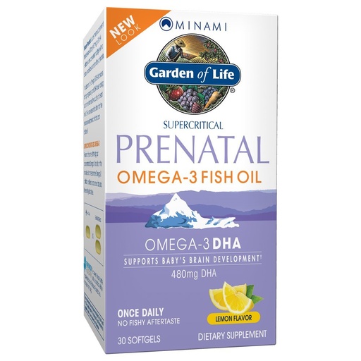 [BRSWIYY4PIAGIFA5] Garden of Life Prenatal DHA Omega 3 Fish Oil Supplement - Minami Natural Prenatal, Lemon, 30 Softgels