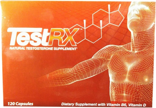 [BRSWGZDYOACBEH3F] TESTRX Natural Testosterone Supplement - 120 Capsules