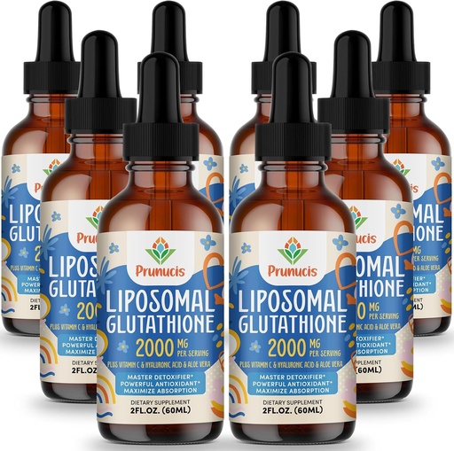 [BRSROFLYCMBBADY3] 2000MG Liposomal Glutathione Liquid, 98% Absorption, Active Form L-Glutathione Supplement, Vegan Friendly, Powerful Antioxidant Complex for Immune System, Aging Defense, Detox, 16 FL.OZ