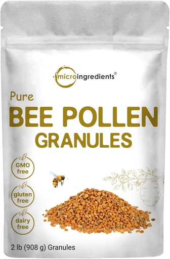 [BRSRMBD2A4HRAEQY] Micro Ingredients Pure Bee Pollen Granules, 2 lb , Fresh Harvest, Raw " Natural Superfood -rich in B Vitamins, Minerals, Protein " Antioxidants - Keto, Non-GMO