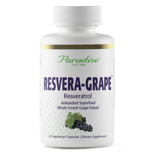 [BRSWIYAGO4IGEC36] Paradise Herbs Resveragrape Resveratrol Polyphenols 60 Capsules | Vegetarian dietary supplement with OPCs, non-GMO and gluten free, formulated with grape-derived antioxidant compounds