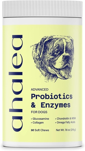 [BRSRAYA5O4FBUCTP] Probiotics for Dogs- Dog Probiotics for Digestive Health, Support Gut Health, Diarrhea, Digestive Health & Seasonal Allergies, 90 Count 2 Billion CFUs