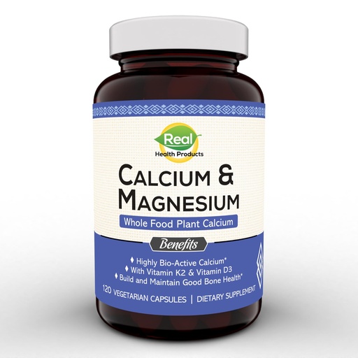 [BRSRAH37DJ6RYF36] Plant Calcium & Magnesium Supplement with Boron, Vitamin D3 & K2 MK-7 - Optimal Calcium-Magnesium Ratio for Bone Strength and Health, Vegan, Non-GMO, Allergen-Free, 120 Capsules