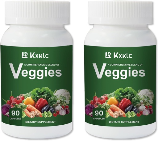 [BRSROAL3CUGWKCLX] Veggies -Whole Food Supplement with Super-Food Vegetables for Women, Men, and Kids-90 Veggie Capsules with High Vitamins & Minerals. (Veggies 2 Pack)