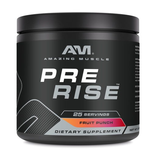 [BRSRAGLQC57WAFLO] Amazing Muscle Pre Rise | Pre-Workout Powder Supplement with Caffeine & Beta-Alanine for Men & Women | 25 Servings (25 Servings, Fruit Punch)