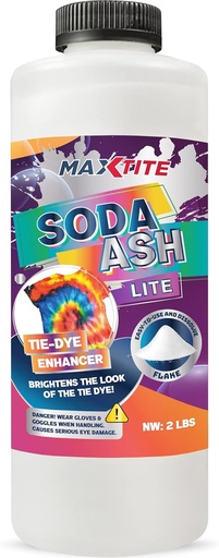 [BRSW2237OQBGAYD5] MAXTITE Soda Ash Lite (2 lbs) - 100% Pure Sodium Carbonate - Washing Soda, Tie Die, pH Increaser, and More - HDPE Container w/Resealable Child Resistant Cap