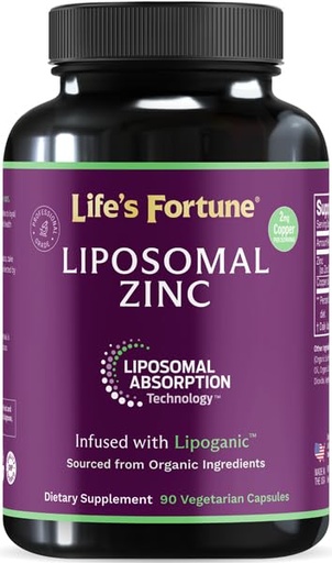 [BRSROFQQOYIRYELZ] Liposomal Pure Zinc Picolinate Supplement with Copper, Immune Support, Metabolism, and Skin Health | High Potency, for Adults Men & Women | Powerful Antioxidant | 90 Capsules