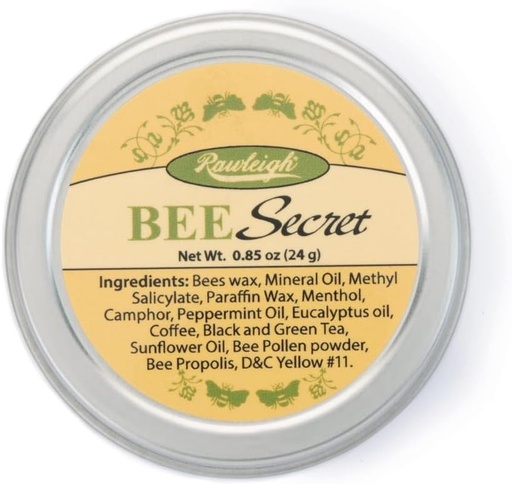 [BRSWKHD6DMOAOE3K] Rawleigh Bee Secret Raminantis Balm: 0.85 oz, All- Natural Balm Sore muscles, Aches, Bitės, Šaltos Sores, galvos su Bee Wax, Pollen & Propolis + Pipirmėčių & Eucalyptus aliejus, Paketas iš 1