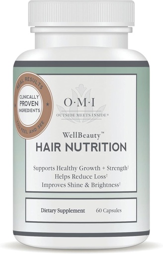 [BRSRMHYLO4OWEETA] OMI BemBeleza Nutrição do cabelo, Suplemento de crescimento do cabelo para as mulheres, clinicamente comprovada para reduzir a perda de cabelo, Doutor Formulado para cabelos mais grossos com queratina, biotina, zinco, 1 garrafa, 1-mo fornecimento