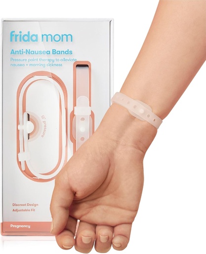 [BRSRMYYDCIAQ2GT4] Frida Mom Nausea Bands for Morning Sickness Relief, 24/7 Support Through Pressure Point Therapy, Includes 2 Bands and Storage Case