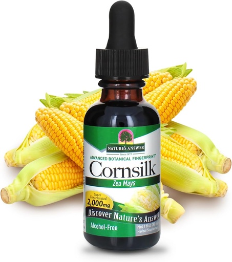 [BRSWIYQTPJ7RGH3U] Nature's Answer Alcohol-Free Cornsilk 2000mg 1oz Extracto | Soporte de tracto urinario | Natural Diurético | Gluten-Free, Non-GMO, Vegan | Contador único