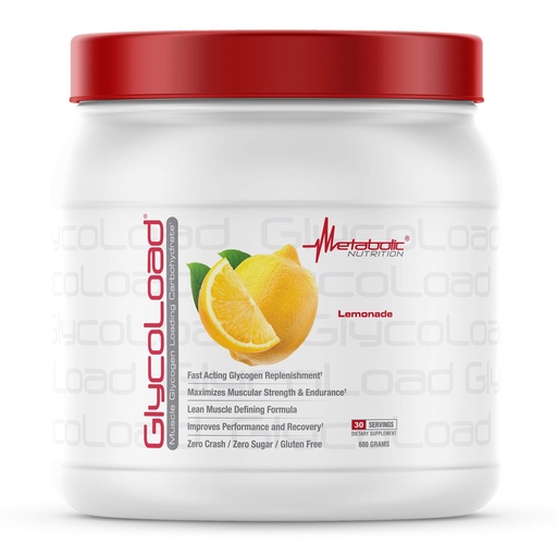 [BRSWKHD6ON4AAH3A] Metabolic Nutrition, Glycoload, 100% Micronized Cyclic Cluster Dextrin Carbohydrate Powder, Muscle Glycogen Loading Carbohydrate, Pre Intra Post Workout Supplement, Lemonade, 600 gm (30 ser)