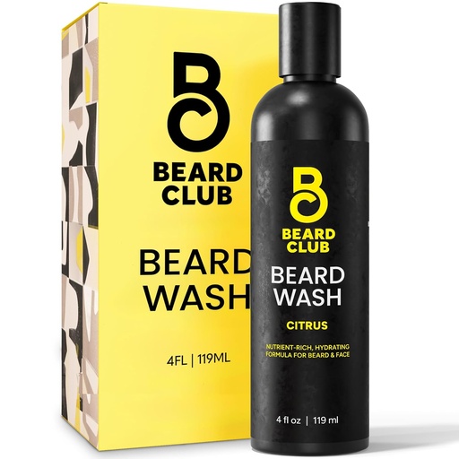 [BRSRMBANOF6GOETL] The Beard Club Citrus Beard & Face Wash– All-in-One Cleanser, Softens & Nourishes Facial Hair, Hydrates & Cleans Skin, Paraben & Sulfate-Free