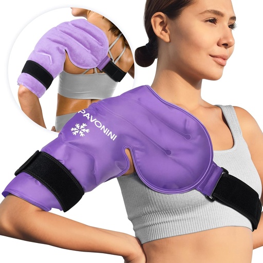 [BRSRMAD2CEFGGAI3] KingPavonini Shoulder Ice Pack Rotator Cuff Cold Therapy, Reusable Gel Ice Pack for Shoulder Injuries, Pain Relief, Swelling, Shoulders Surgery, Tendonitis, Bursitis, Purple, Medium Size