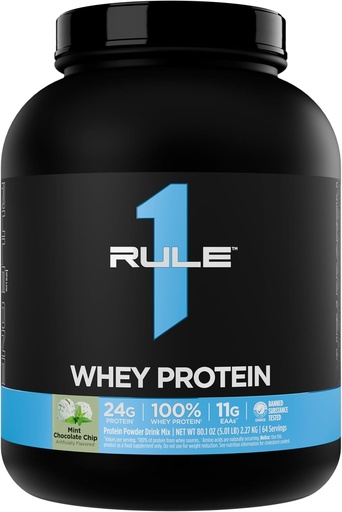 [BRSW2BA7OYORYDLV] Rule 1 Whey Protein – 24g Fast-Acting Protein from All-Whey Sources with Naturally Occurring EAAs & BCAAs for Workout Recovery or Anytime Use (5 Pounds*, Mint Chocolate Chip)