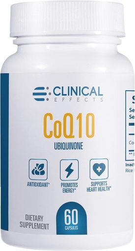 [BRSRMYL4CEMQ2GQU] Clinical Effects CoQ10 Supplement - Coenzyme Q10 200mg - 30-Day Supply - Ubiquinone Antioxidant Supplement for Heart Health, Cognitive Functions and Energy Support - 1 Capsule a Day - Made in The USA