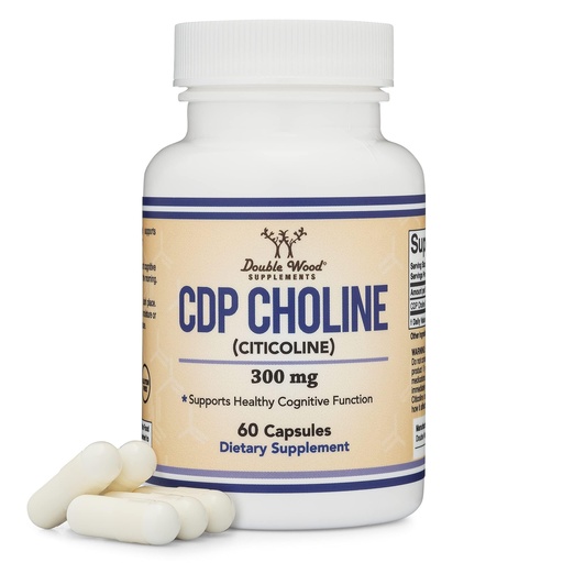 [BRSWKE32AEGBAYLY] Double Wood Supplements CDP Choline (Citicoline) Supplement, Pharmaceutical Grade, Third Party Tested (60 Capsules 300mg)
