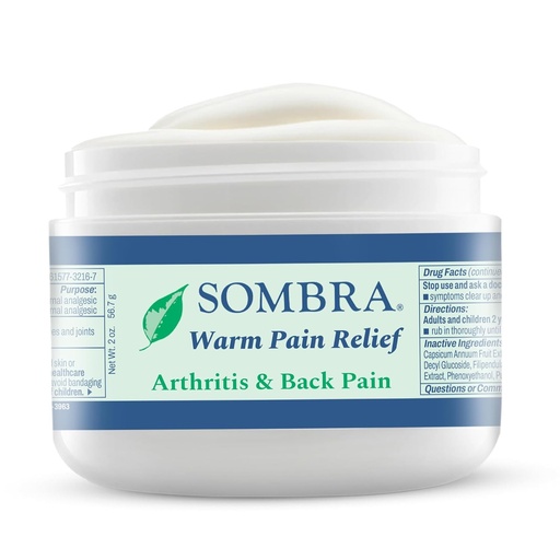 [BRSWIZT6CYOQKGTA] Sombra Warm Pain Relief Gel, Warm Relief for Arthritis and Chronic Pain Pre-Workout Muscle Rub Vegan Formula Free of Artificial Fragrances, Dyes, NSAIDs, Wax, Petroleum, Alcohol - 2oz Jar