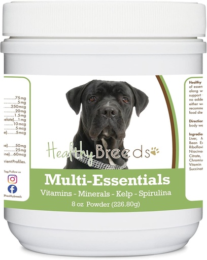 [BRSW2EANAANAG2TV] Healthy Breeds Cane Corso Multi-Essentials Powder for Dogs - an Ideal Supplement of Vitamins, Minerals & Antioxidants for Your Dog - 8 oz