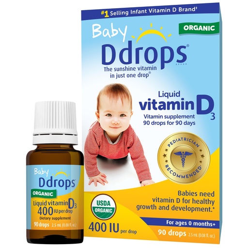 [BRSWIYIKC55GEF3I] Ddrops Baby 400 IU, Vitamin D, 90 Drops 2.5mL (0.08 Fl. Oz (Pack of 1))