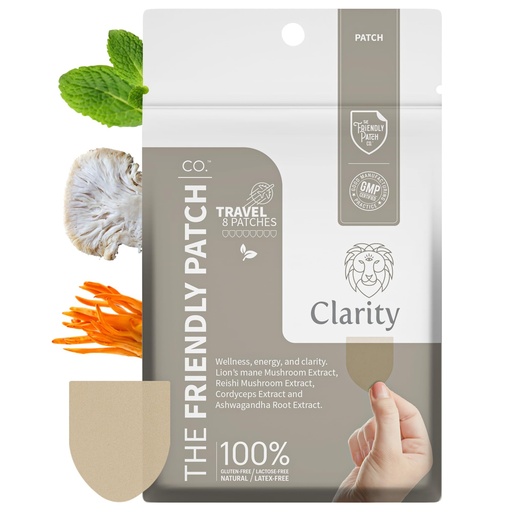[BRSROHY7CIJRQCTJ] The Friendly Patch – Clarity Mushroom Patches with Lion’s Mane Mushroom, Reishi, Cordyceps & Ashwagandha – Nootropic Energy, Memory, Focus for Women and Men 8 Pack