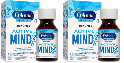 [BRSROAQEA56AYYAZ] Enfamil Fer-in-Sol Iron Supplement Drops for Infants, 50 mL Dropper Bottle (Pack of 2)