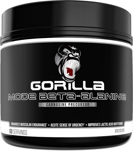 [BRSRMGIKOZ5RSA3B] Gorilla Mind Beta-Alanine Carnosine 前体,增强肌肉耐力,每服3.2克