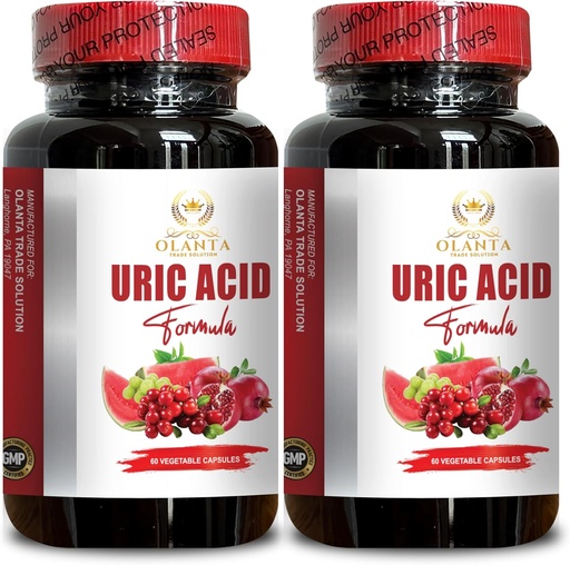 [BRSRAYYQCECB4CYU] Genérico Natural URIC Ácido Fórmula - Agua Retención Alivio, Agua Away Capsules, Diurético Pills for Water Retention, Uric Acid Solution, Milk Thistle - 2 Bottles