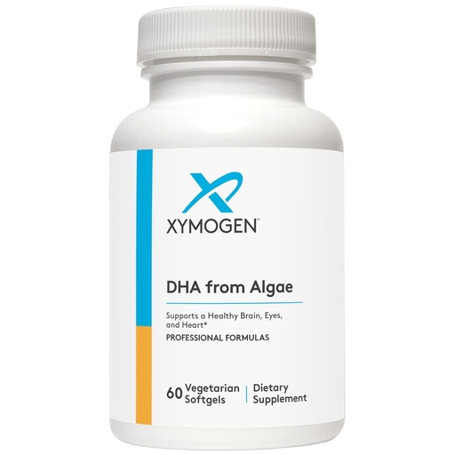[BRSWIFYDCUMBUELG] XYMOGEN DHA from Algae - Vegan Omega-3 DHA Supplement - Brain, Eye & Immune Support - Plant-Based Omega Nutrition - Non-Fish Source - 60 Softgels