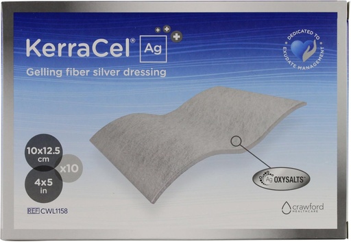 [BRSWGFT7C4NWCE3P] Ag 4" x 5" Gelling Fiber Silver Would Dressing (CWL1158) - Absorbs and Isolates Wound Drainage and Kills Bacteria, Micro-Contours to Wound Bed, Maintains Healthy Moisture Levels (Box of 10)