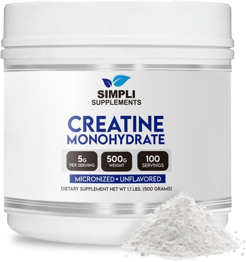 [BRSROCYDDMMWYC3B] Premium Creatine Monohydrate Powder 500g | Best Creatine for Men and Women | Unflavored Creatine Nutritional Supplement for Muscle Building & Recovery | Non-GMO & Vegan-Friendly | Scooper Inside
